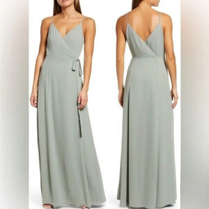 Wayf Sage Green Maxi Wrap Dress Size Medium NWT